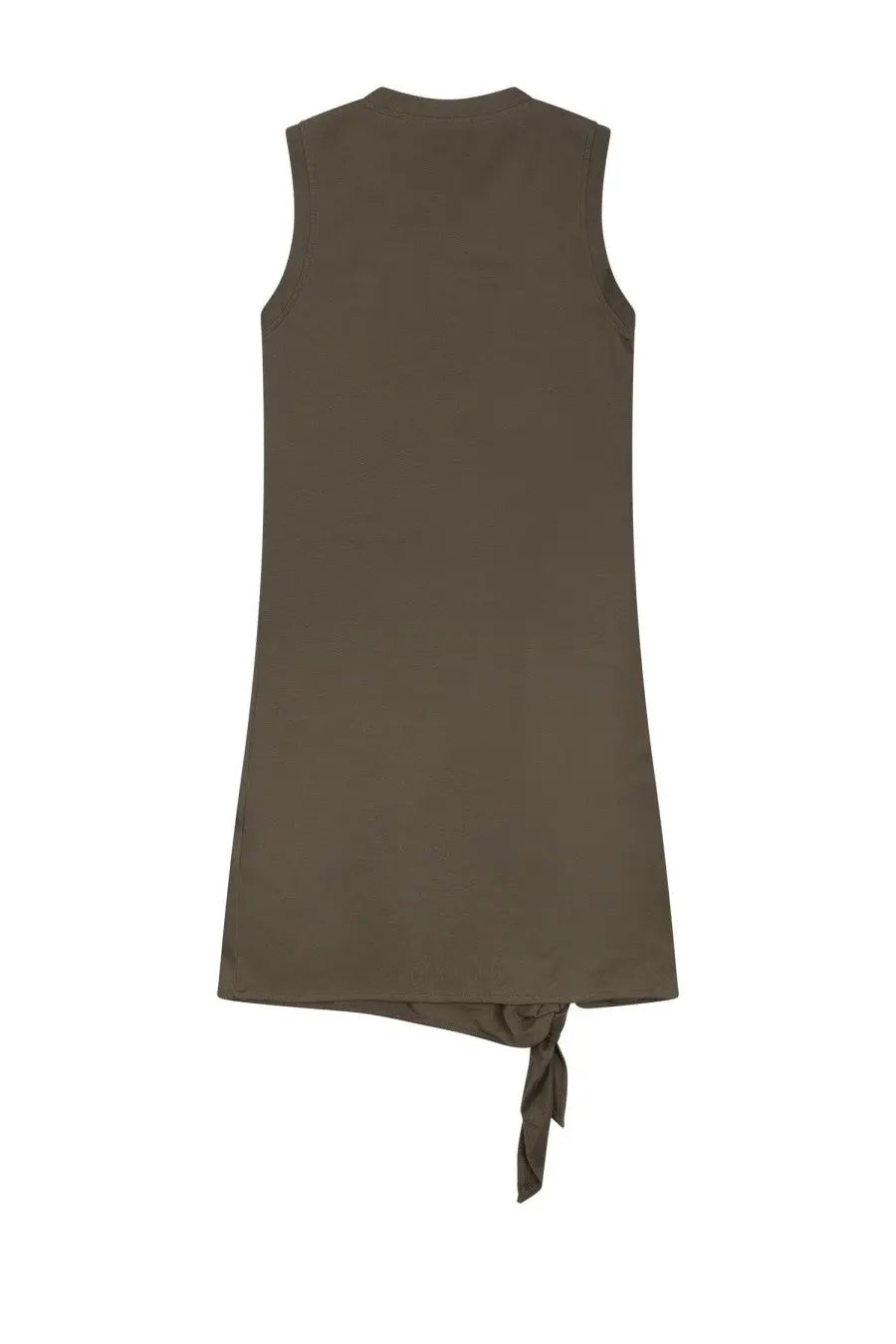 Jw anderson women’s olive green sleeveless mini dress with tied hem detail perfect for casual wear