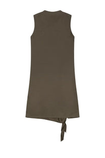 Jw anderson women’s olive green sleeveless mini dress with tied hem detail perfect for casual wear