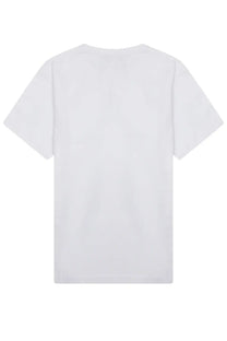 Jw anderson women’s white cotton t shirt with simple crew neck and short sleeves in cotone white