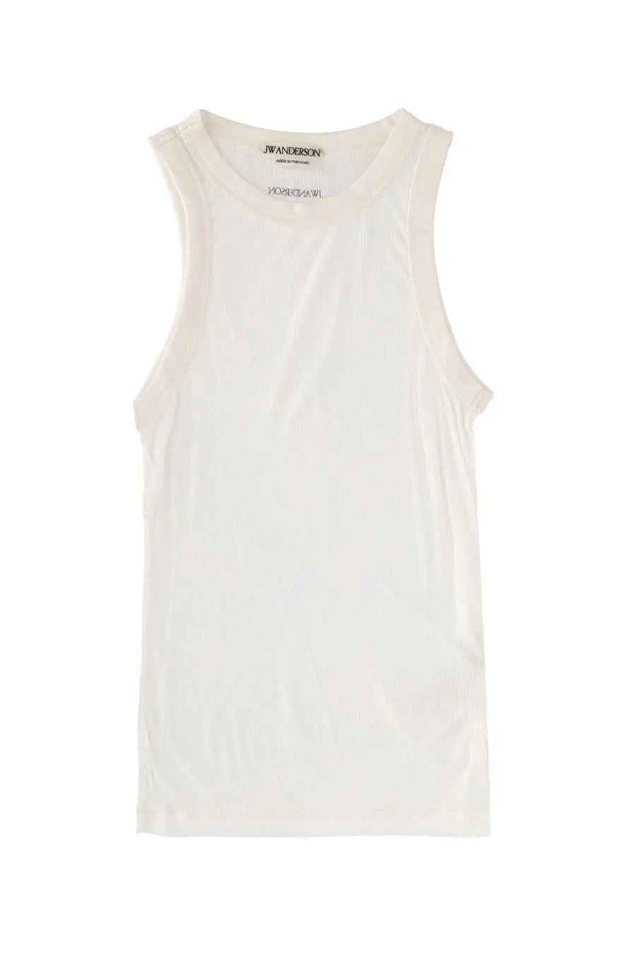 Jw anderson women’s minimalist white sleeveless tank top made of soft breathable fabric for casual wear