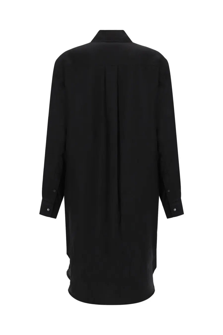 Jw anderson women’s tuxedo drape midi dress black long-sleeved shirt dress with classic collar and buttoned cuffs