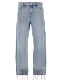 KARL LAGERFELD - KARL LAGERFELD - Rhinestone fringed jeans - Women’s Clothing