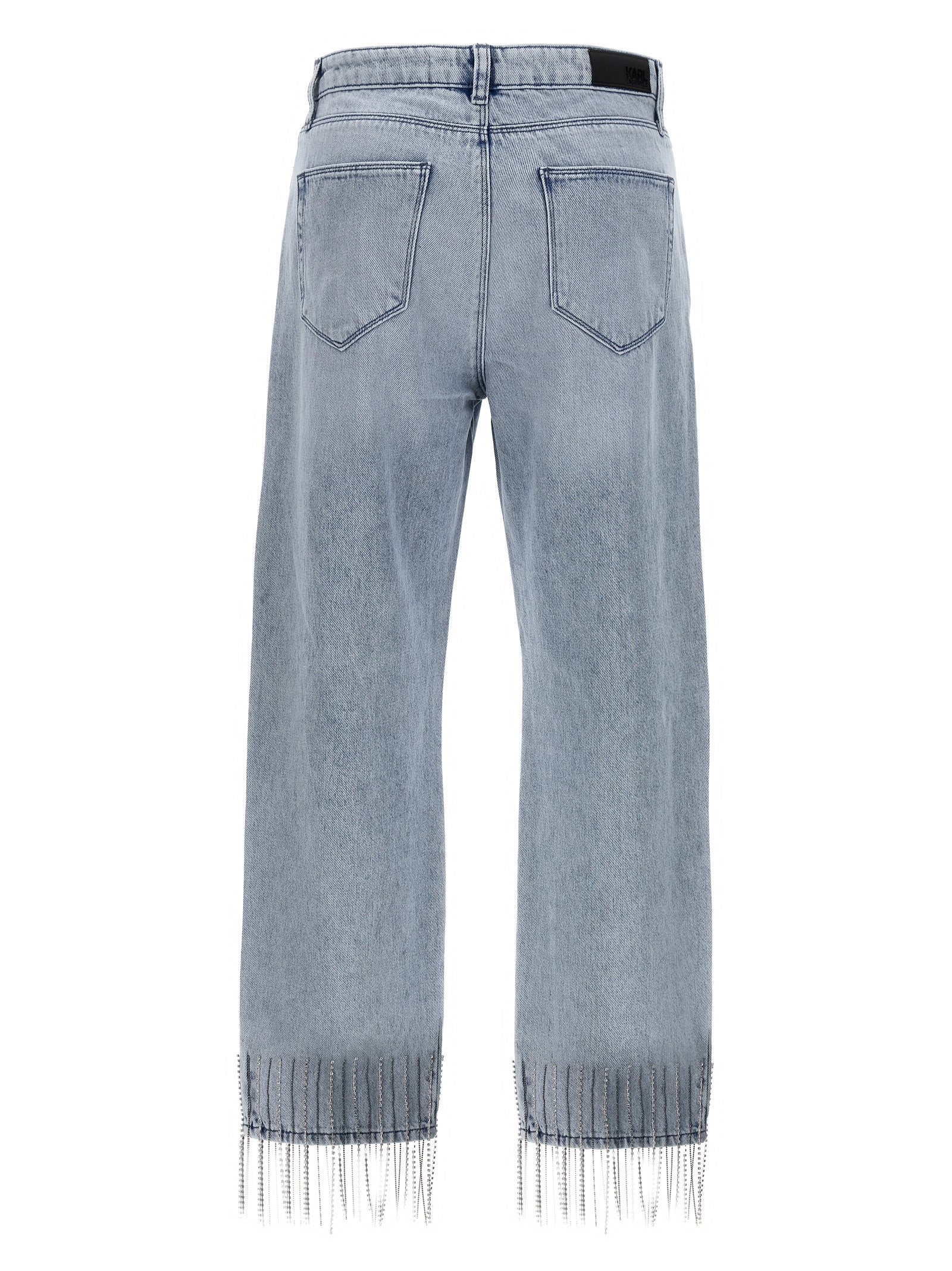 KARL LAGERFELD - KARL LAGERFELD - Rhinestone fringed jeans - Women’s Clothing