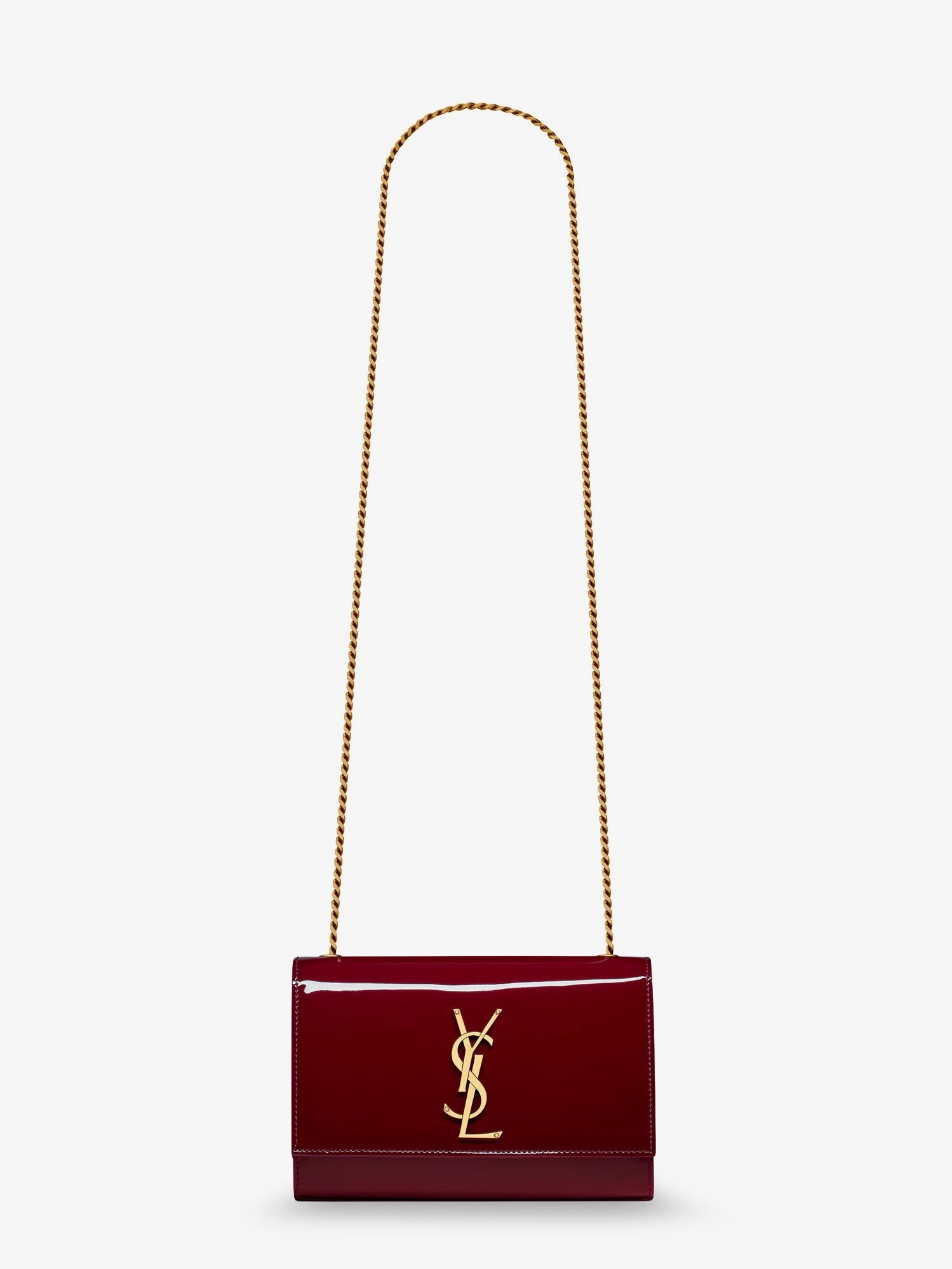 Saint Laurent Women's Kate Patent Leather Crossbody Bag Red