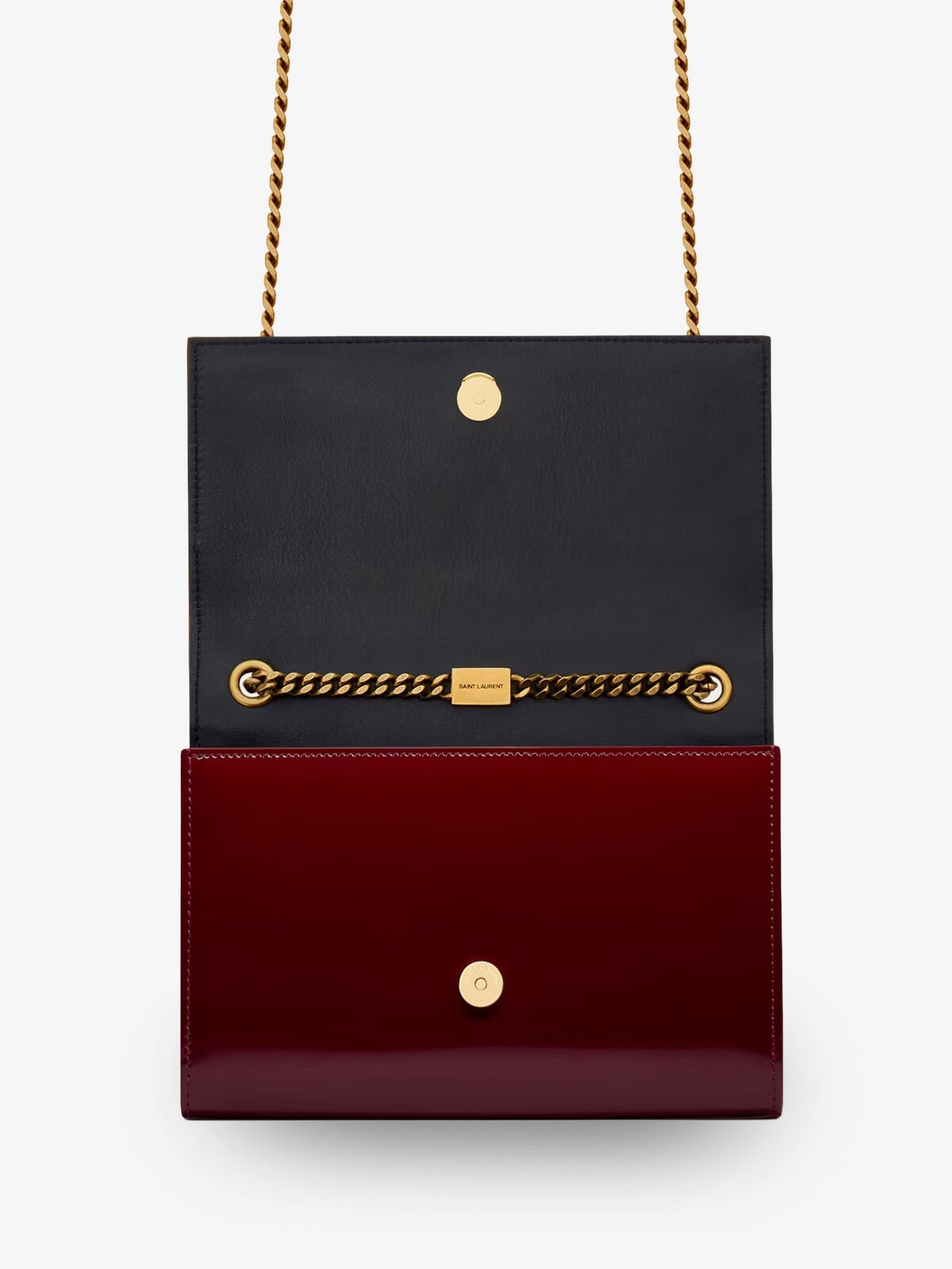 Saint Laurent Women's Kate Patent Leather Crossbody Bag Red