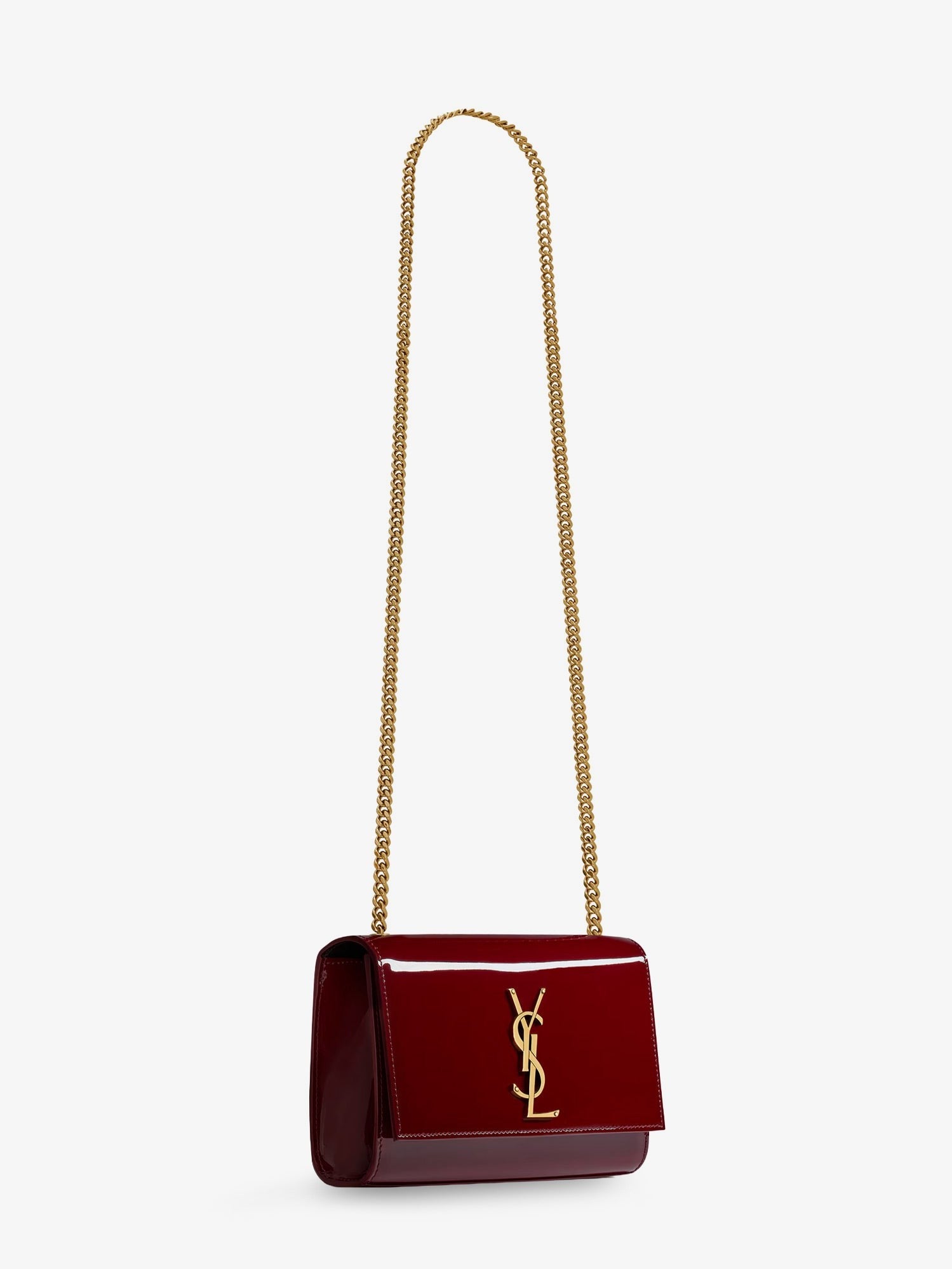 Saint Laurent Women's Kate Patent Leather Crossbody Bag Red