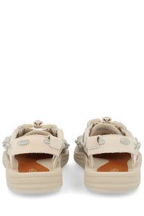 Keen men’s sandalo uneek quite luxury beige cream-colored suede sandals with woven straps and chunky rubber sole