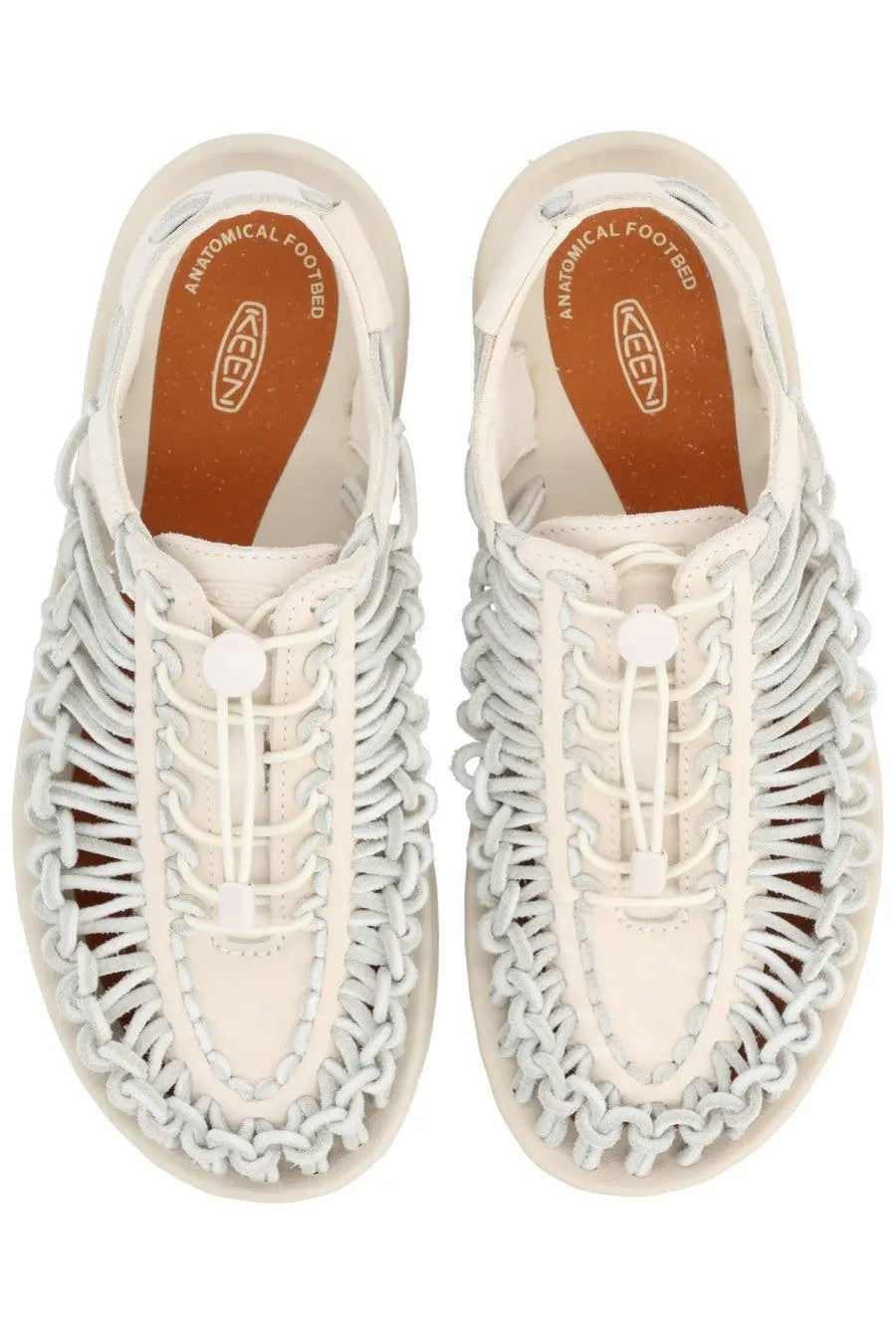 Keen men’s sandalo uneek quite luxury beige white woven leather sandal with anatomical footbed for comfort