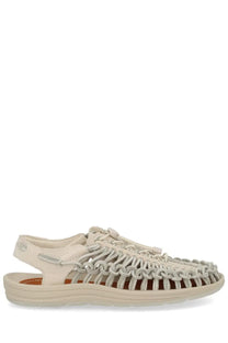 Beige woven leather sandal keen men’s sandalo uneek quite luxury with braided strap design and padded ankle support