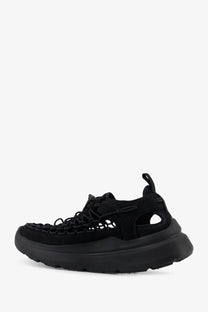 Keen men’s uneek wk black sneaker with chunky sole and woven suede and rubber upper for casual wear