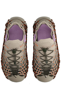 Keen women’s sneaker uneek brown with beige and orange woven mesh and purple insoles designed for comfort and style