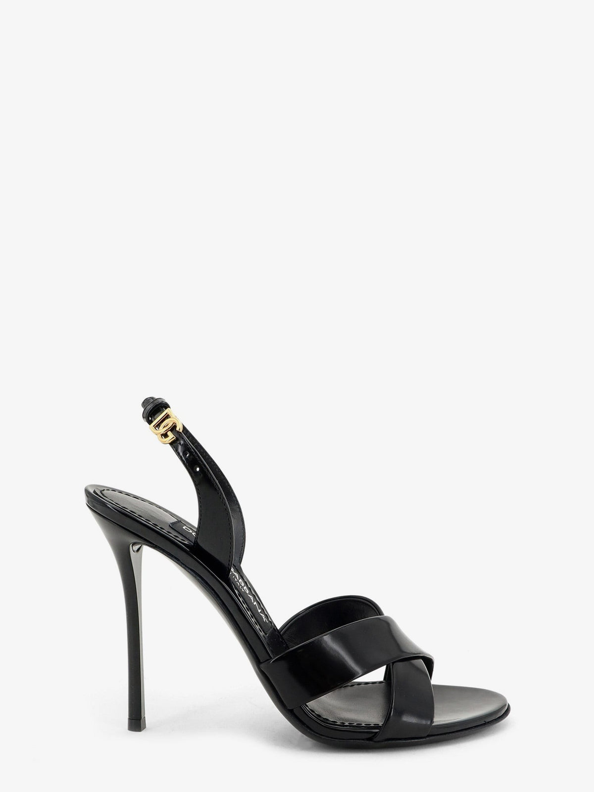 Dolce &amp; Gabbana Women's Keira Shiny Calfskin Leather Sandals Black