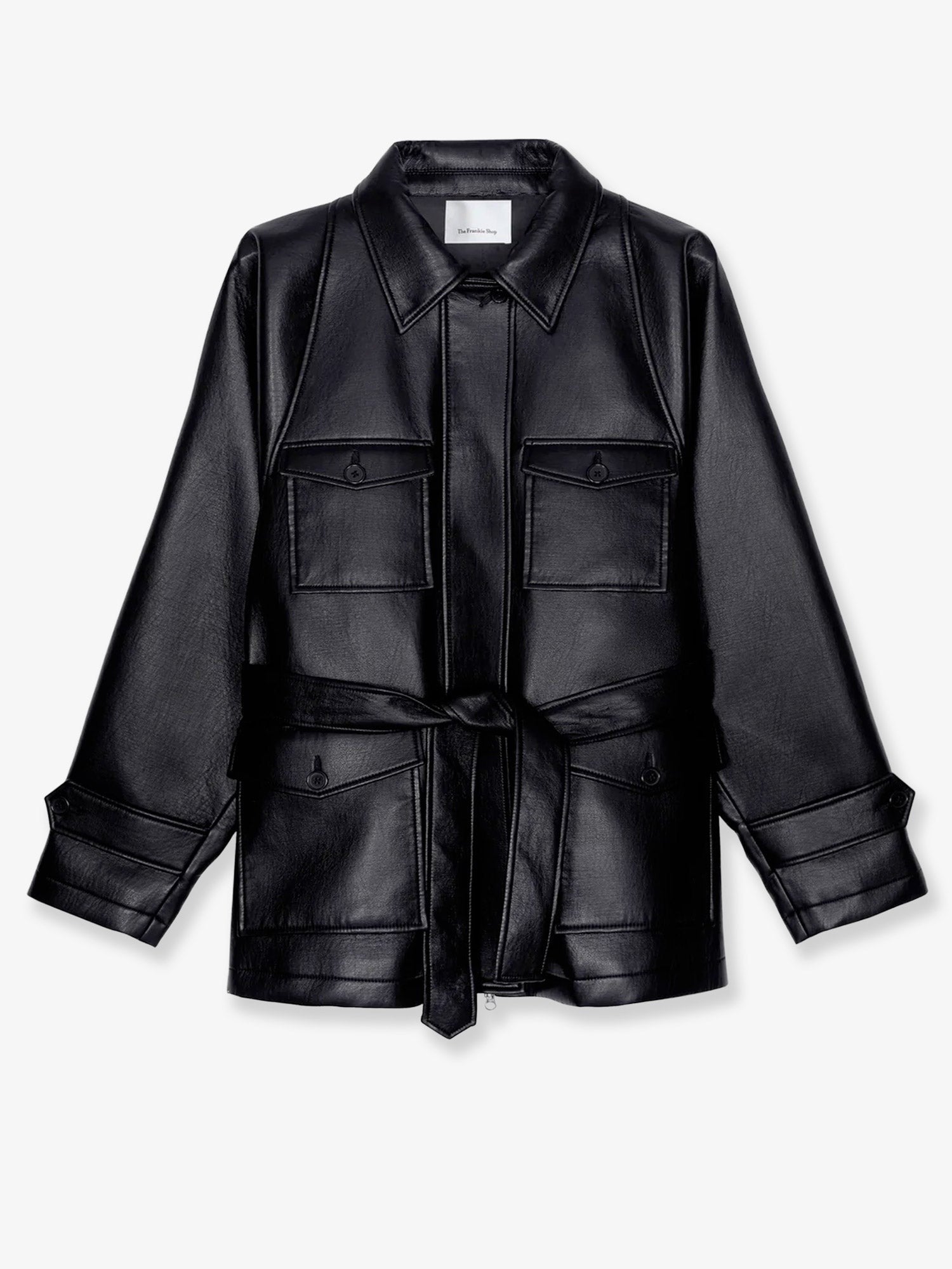 The Frankie Shop Women's Kelia Faux Leather Trench Black