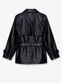 The Frankie Shop Women's Kelia Faux Leather Trench Black