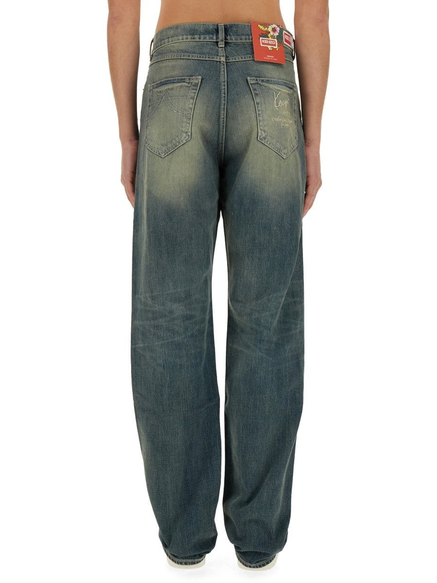 Kenzo - Kenzo Asagao Straight Jeans ’Kenzo Creations’ - Men’s Clothing