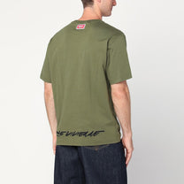 Kenzo - KENZO Khaki cotton T-shirt with logo - Topwear