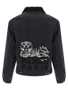 Kenzo Kenzo Happy Tiger Denim Jacket Black, view 2