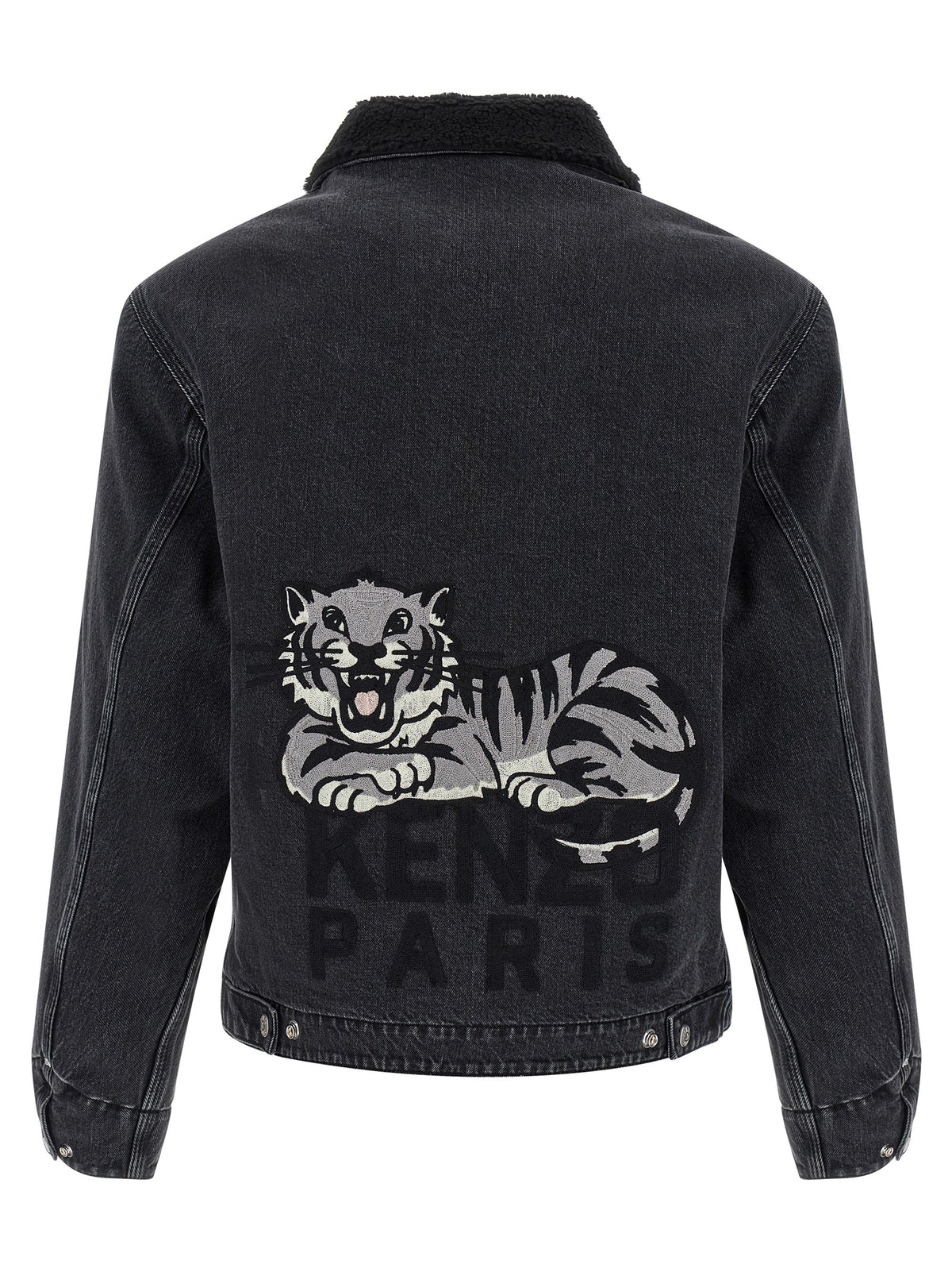Kenzo Kenzo Happy Tiger Denim Jacket Black, view 2