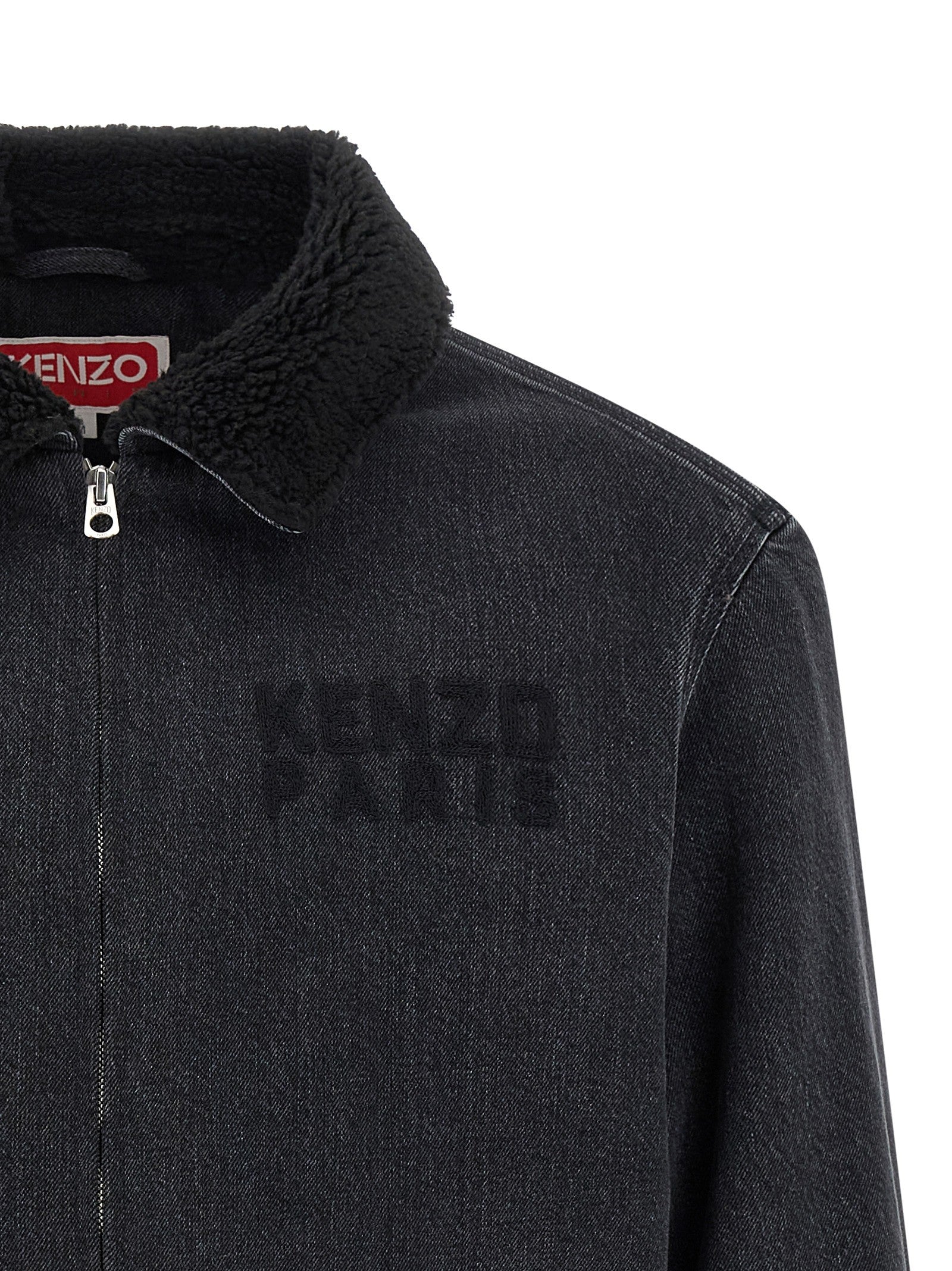 Kenzo Kenzo Happy Tiger Denim Jacket Black