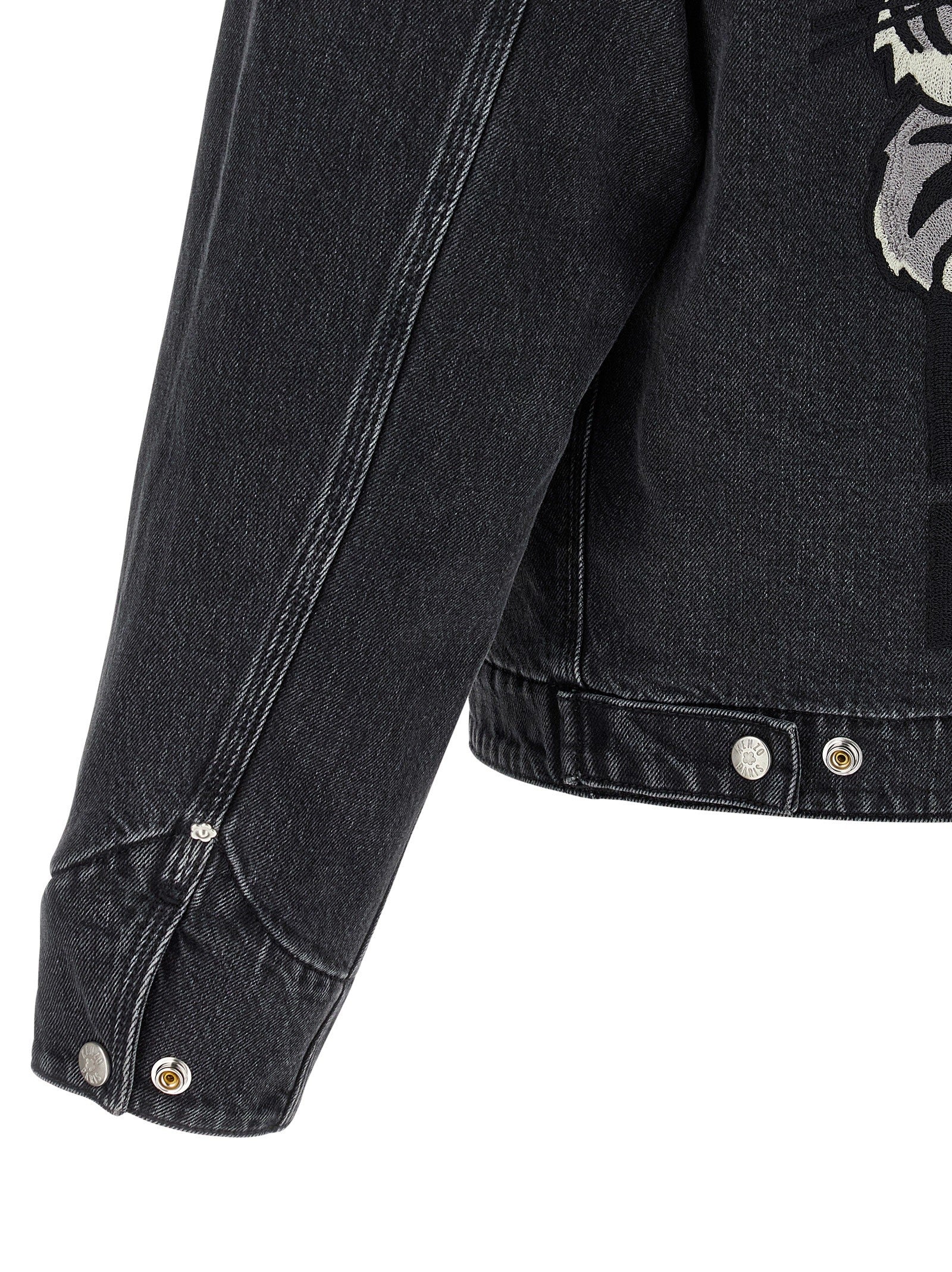 Kenzo Kenzo Happy Tiger Denim Jacket Black