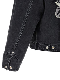 Kenzo Kenzo Happy Tiger Denim Jacket Black