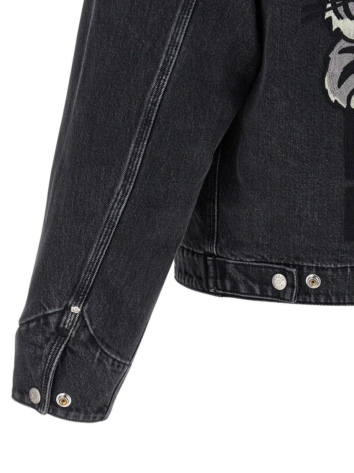 Kenzo Kenzo Happy Tiger Denim Jacket Black, view 4