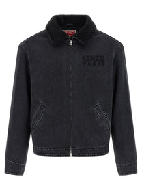 Kenzo Kenzo Happy Tiger Denim Jacket Black