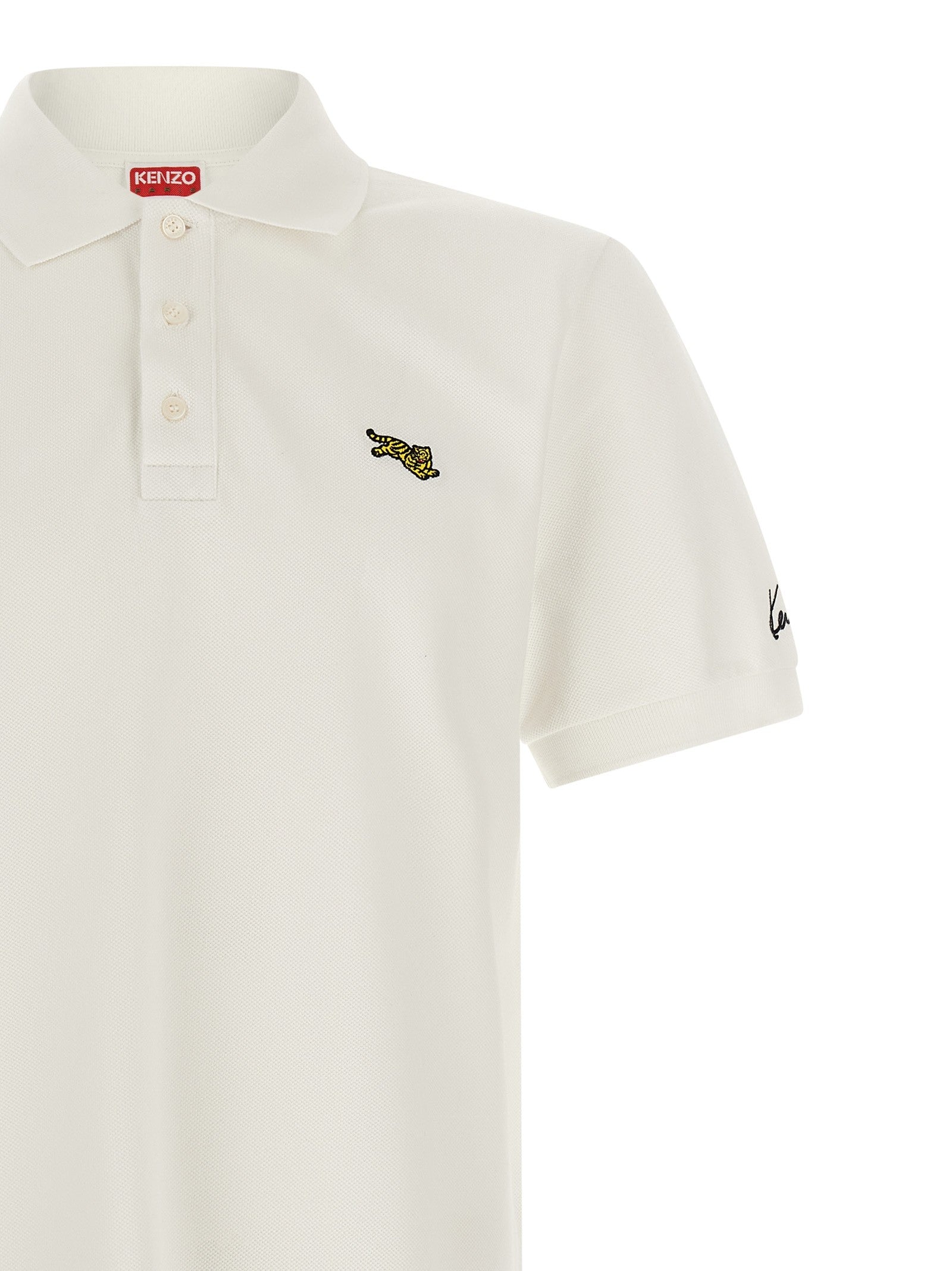 Kenzo Kenzo Happy Tiger Polo Shirt White
