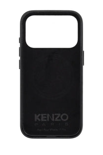 Black kenzo paris matte finish phone case for iphone 13 pro with minimalist branding showing the back side