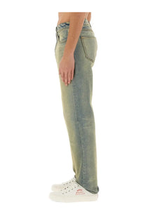 Kenzo men’s slim Bara jeans in varsity blue light-wash denim with a straight-leg cut and classic five-pocket design