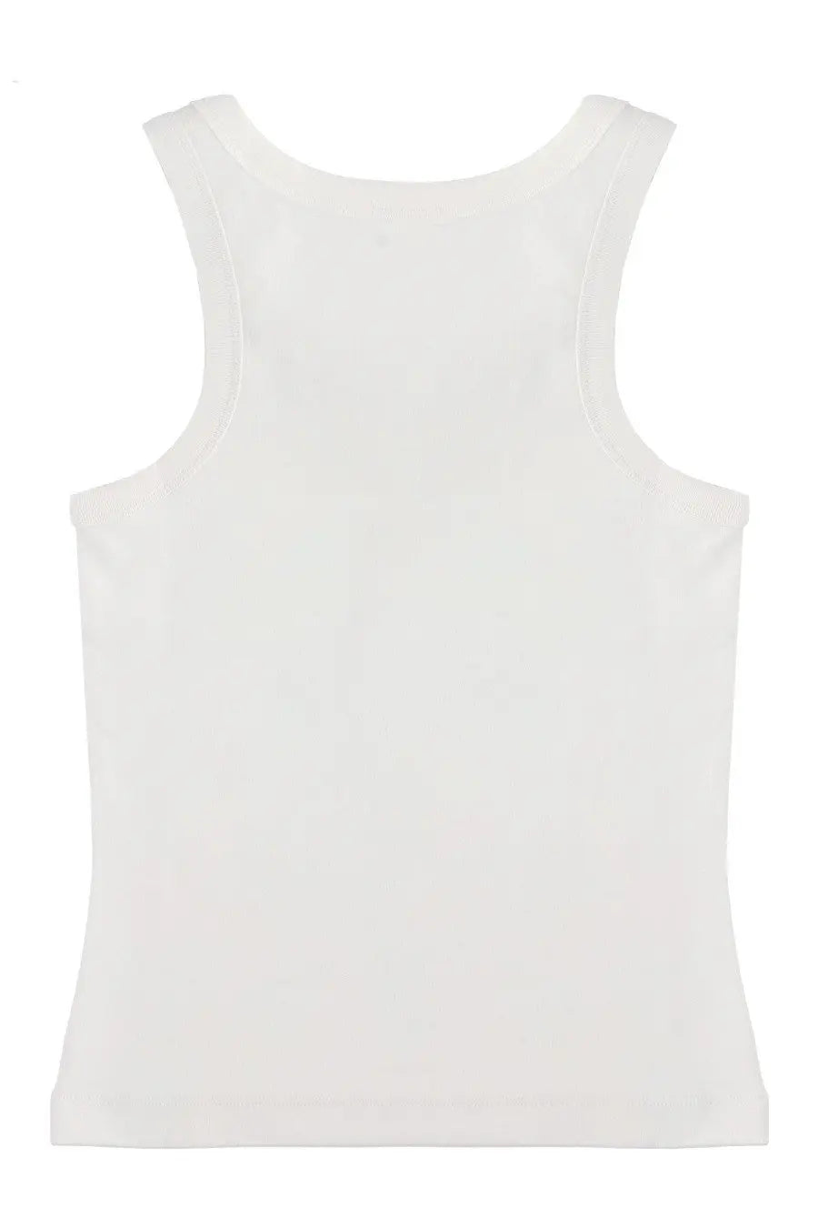 Kenzo women’s canotta boke flower white sleeveless tank top with rounded neckline and smooth form-fitting fabric