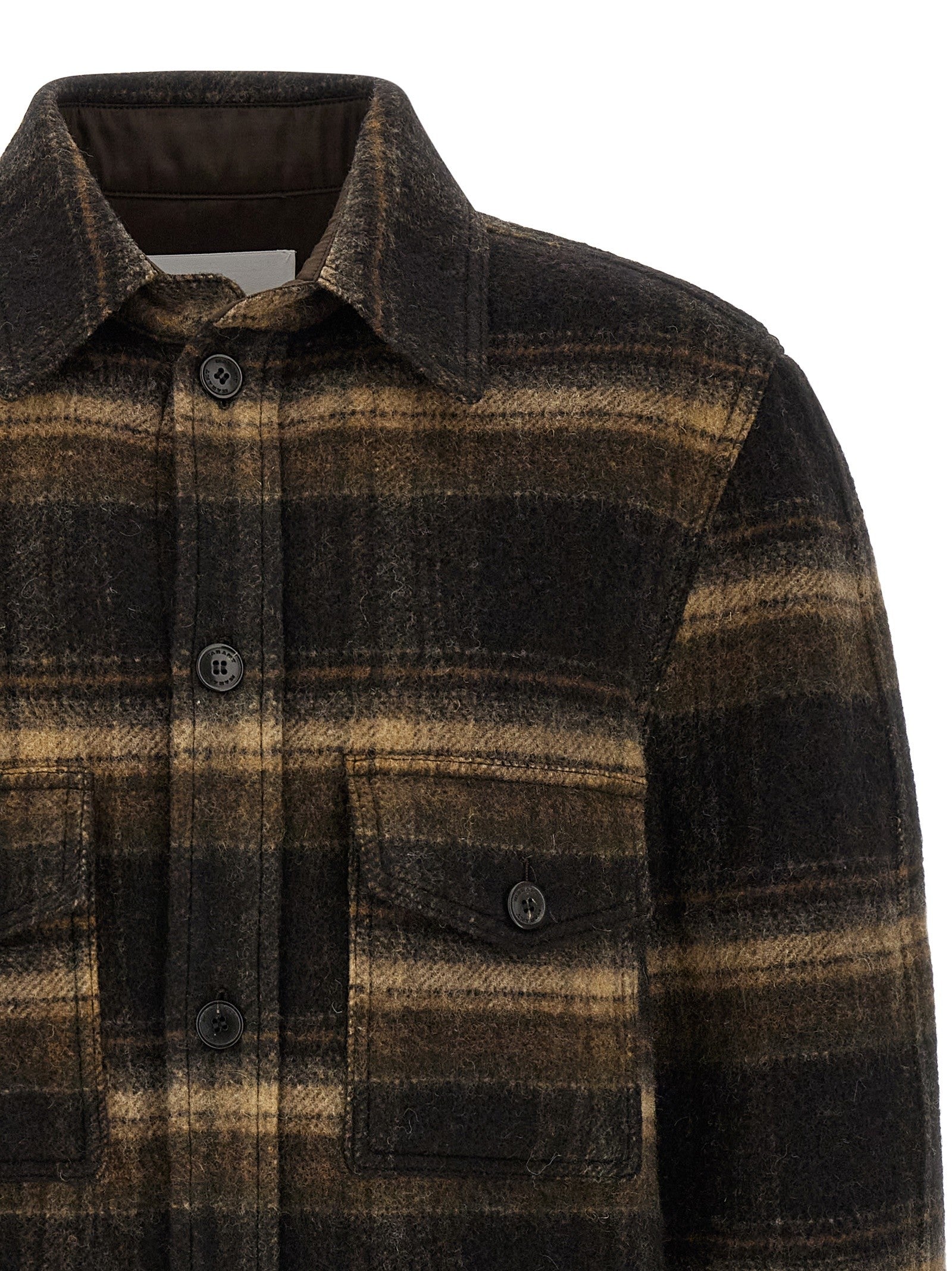 ISABEL MARANT Kervon Wool Overshirt Brown