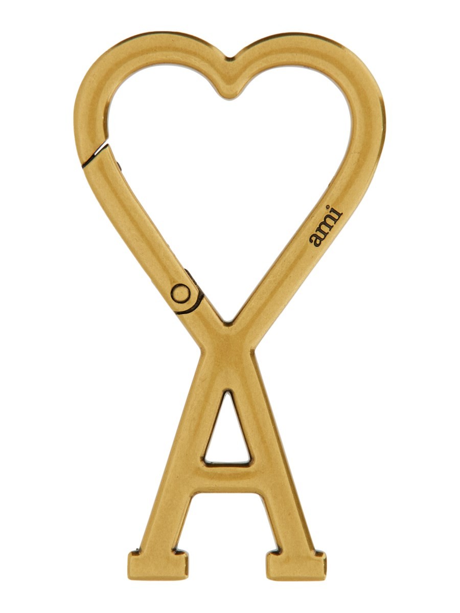 Ami Paris Unisex Keychain DE Cour Gold