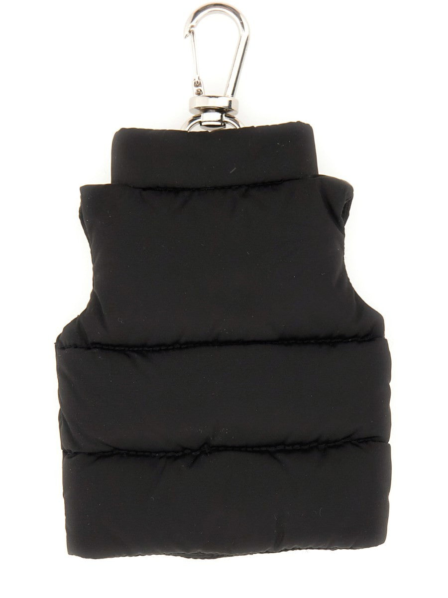 Moncler Men's Keychain in the Shape of Vest Black