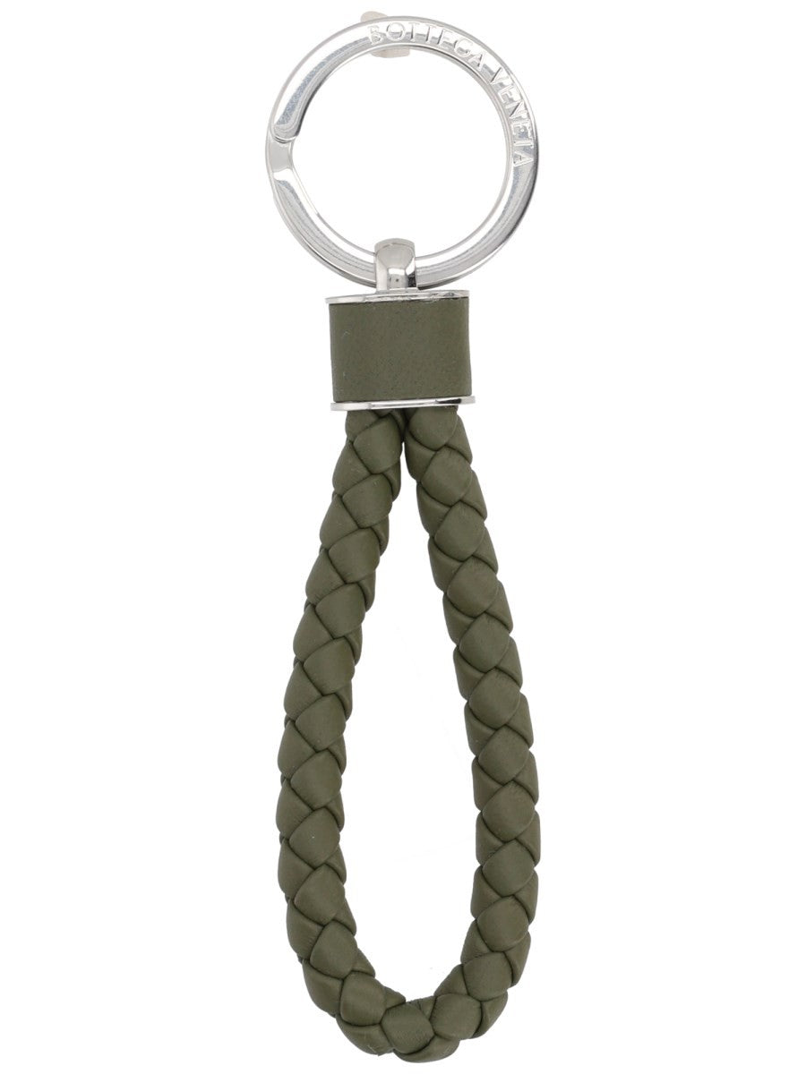 Bottega Veneta Men's Keychain Weave Green