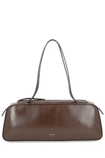 Khaite women’s bag simona brown leather handbag with sleek elongated rectangular shape and matching handles