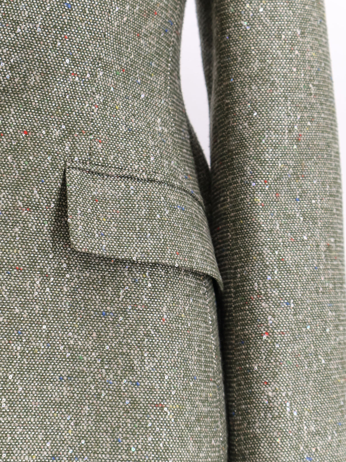 Dior Women's Khaki Donegal Tweed Blazer vert, view 3