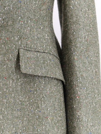 Dior Women's Khaki Donegal Tweed Blazer vert, view 3