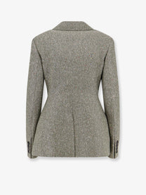 Dior Women's Khaki Donegal Tweed Blazer vert, view 2