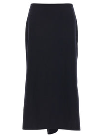 Victoria Beckham Kick Detail Skirt Blue