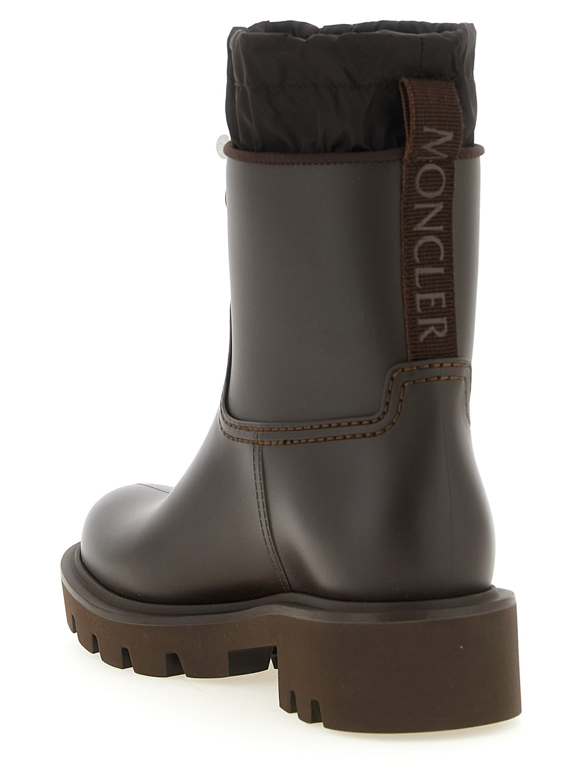 Moncler Kickstream Rain Boots Brown, view 3
