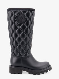 Moncler Women's Kickstream Quilt Pvc and Neoprene Rain Boots Black