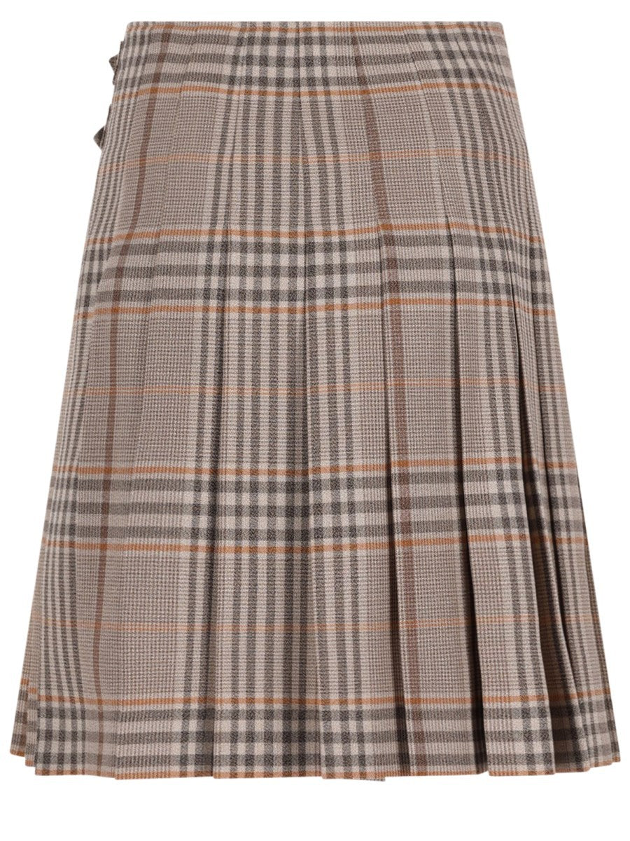 Burberry Women's Wool Check Kilt Beige