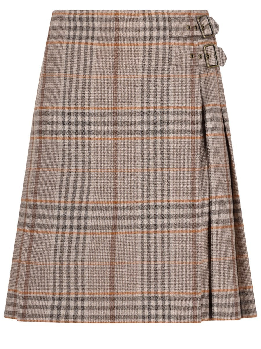 Burberry Women's Wool Check Kilt Beige