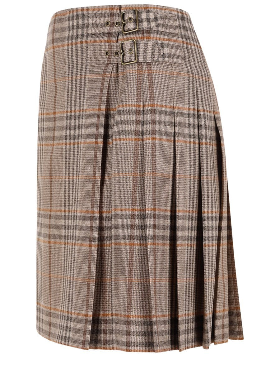 Burberry Women's Wool Check Kilt Beige