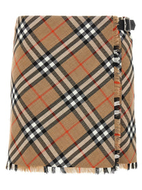 Burberry Kilt Skirt Gold