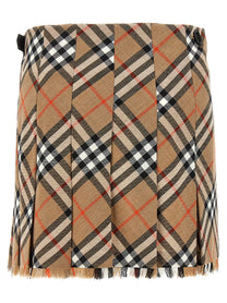 Burberry Kilt Skirt Gold
