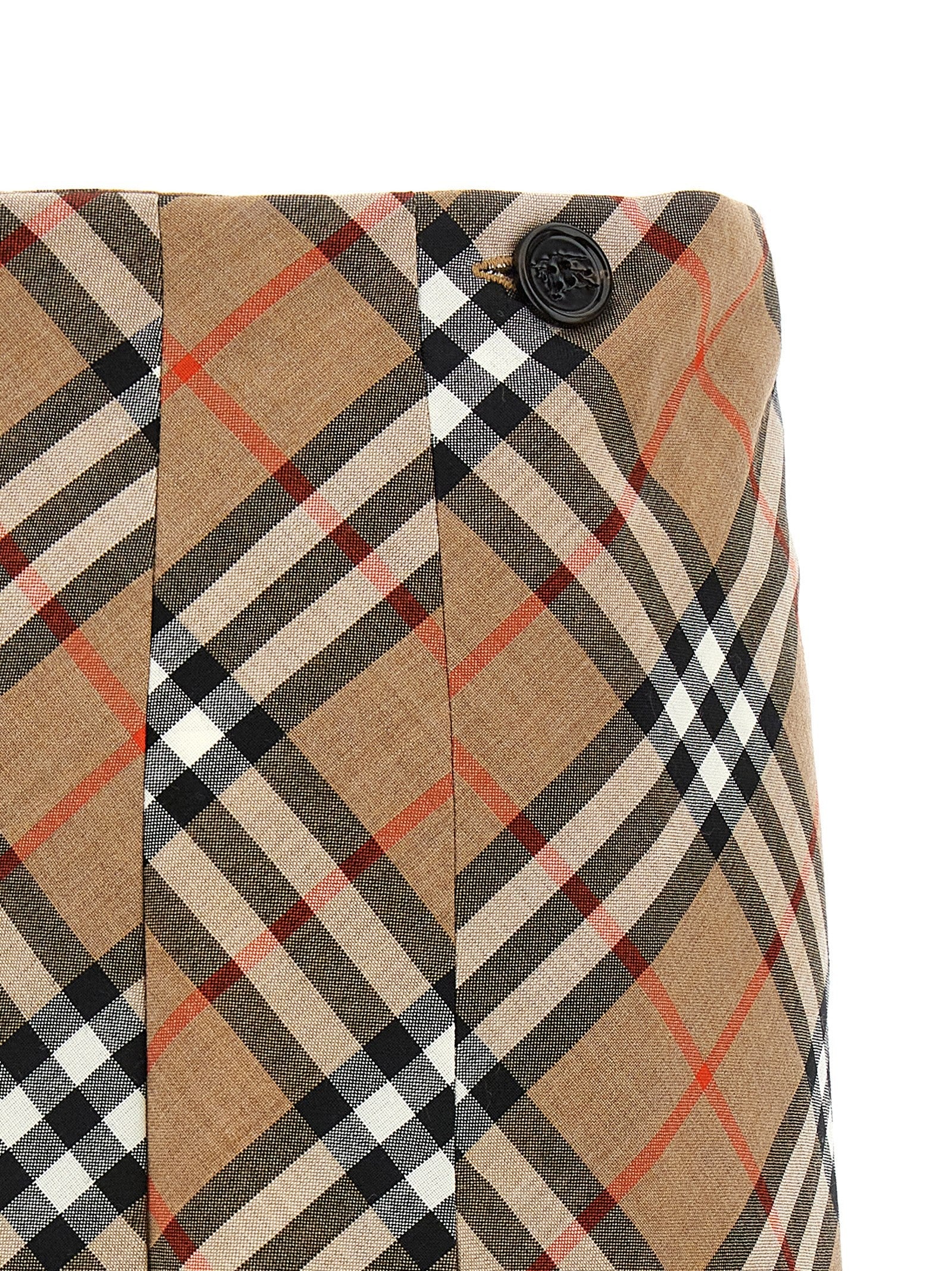 Burberry Kilt Skirt Gold