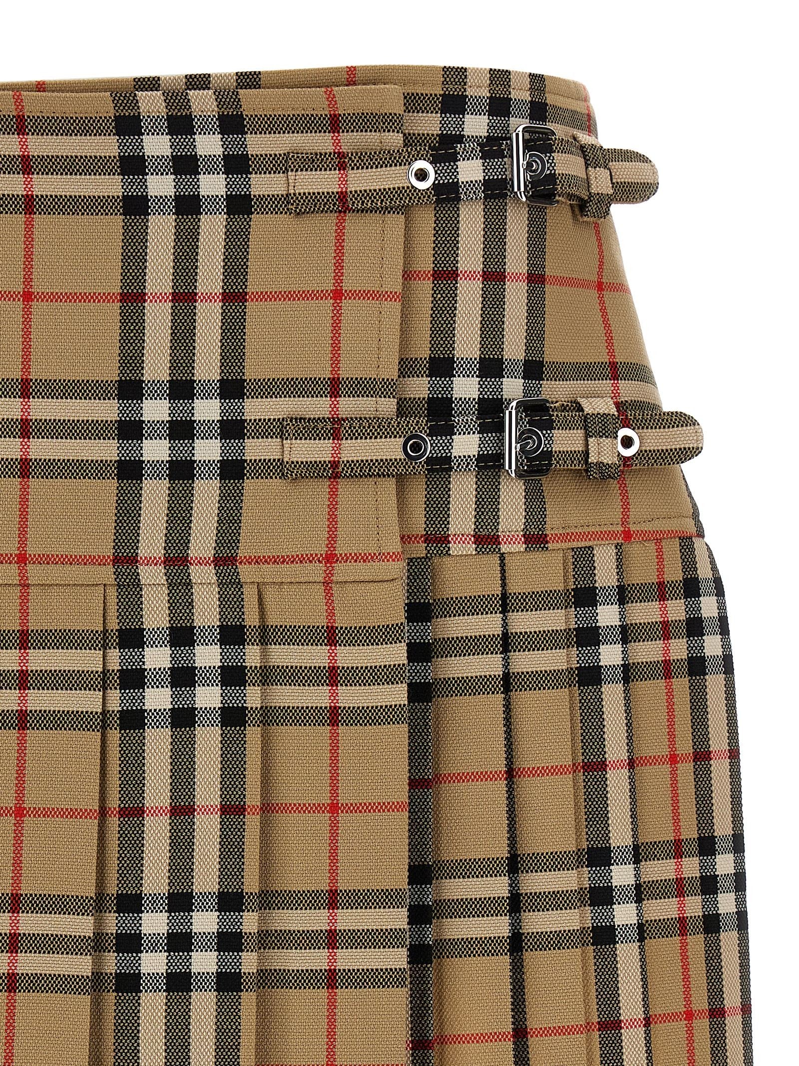 Burberry Kilt Skirt Beige