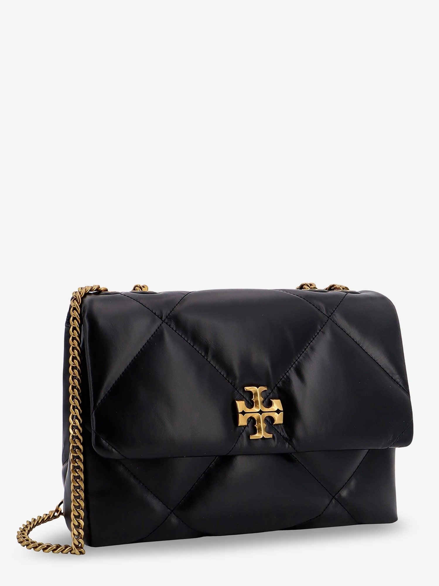 Tory Burch Women's Kira Diamond Quilt Convertible Leather Crossbody Bag Black